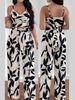 Women's Thin Strapped Elastic Vest Top Wide Leg Drawstring Trousers Set_ecoleips.com