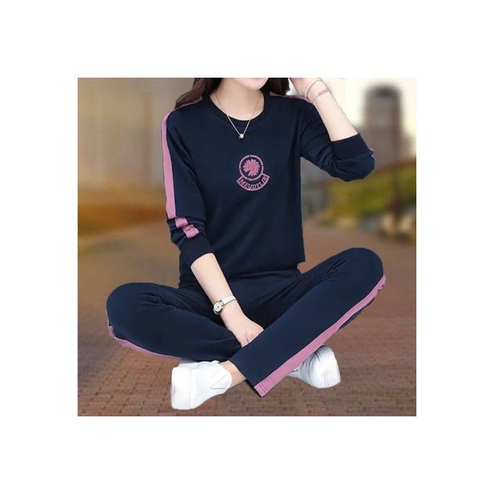 Women's Clothing Korean Style Sports Suit Set Round Neck Sweatshirt Casual Two Piece Loose Fit Plus Size Trendy Spring Autumn_ecoleips.com