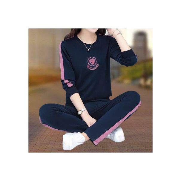 Women's Clothing Korean Style Sports Suit Set Round Neck Sweatshirt Casual Two Piece Loose Fit Plus Size Trendy Spring Autumn_ecoleips.com