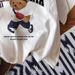 Women's Clothing Casual California College Style White Bear Print Round Neck Short Sleeve Fitted Women's T Shirt Suitable For Summer_ecoleips.com