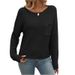 Women's Best-Selling Round-Neck Sweater With Pocket Decorations And Long Sleeves_ecoleips.com