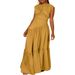 BN301 Women's Sleeveless Ruffled Swing Dress Solid Color Loose Fit European American Style Spring Summer Fashion Cross Border Supply_ecoleips.com