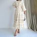 Muslim Floral Print Long Belted Fashionable And Elegant Dress_ecoleips.com