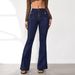 Women's Clothing Spring And Summer New Retro Stitching Jeans Women's Slim Fit Stretch Flared Pants_ecoleips.com