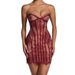 Elegant Short Dress for Women Sexy Hot Girl Lace Striped Strapless Top with Exposed Back And Hips European And American Cross Border Fashion 2026_ecoleips.com