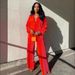 Women's Clothing Women's Casual Loose Fit Two-Piece Set – Pleated Wide-Leg Pants & Top (Gray/Black/Red, S-XXL, Polyester, Streetwear Style)_ecoleips.com