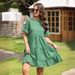 Real Shot 2025 Women's Clothing Cross-border European And American Summer Casual Printed Round-neck Pleated Dress_ecoleips.com