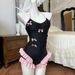 Hot Spring Two Piece Swimsuit Wholesale Triangle Slimming Bow Design Sun Protection Cute And Sweet Beach Vacation One Piece Women's Clothing_ecoleips.com