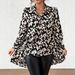 2026 New Fashionable European And American French Style Women's Long Sleeve Semi-High Collar Printed Slim-Fit Elegant_ecoleips.com