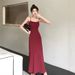 2025 Summer Spicy Girl Elastic Strap Women Sleeveless Off-Shoulder Waist Slimming One-Shoulder Base Long Dress_ecoleips.com