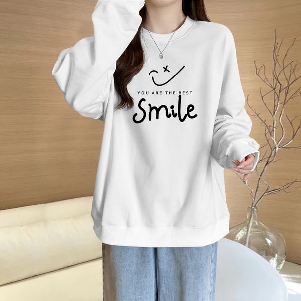 Fleece Lined Thickened Women's Sweatshirt Loose Fitting plus Size Fashionable Trendy Autumn Winter Top_ecoleips.com