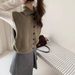 Korean-style High-neck Twisted Double-sided Knit For Women, 2026 Model, Casual And Versatile Sleeveless Sweater Vest_ecoleips.com