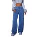 Trendy High-Waisted Butterfly Print Flared Jeans For Women - Comfortable Cotton Blend Denim Pants With Vintage Floral Design_ecoleips.com