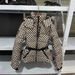Women's Quilted Ski Jacket – Hooded Stand Collar Coat With Belt (Black, Thermal Padded, 3D Embossed)_ecoleips.com