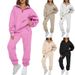 2023 New Cross-Border Best-Selling Women's Solid Color No-Pocket Sweatshirt Pants Set For Europe And America_ecoleips.com