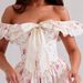 AD384 European And American Summer New Sweet Off-Shoulder Bow Decorated Floral Dress_ecoleips.com