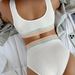 Women's Clothing Swimsuit Two Piece High Waisted Straps Solid Color Special Fabric Popular Online Bikini_ecoleips.com
