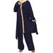 Modest Set Traditional Abaya & Palazzo Pants Set – Embellished Modest Loungewear (Loose Fit, Elegant Beading, Muslim Women’s Outfit)_ecoleips.com