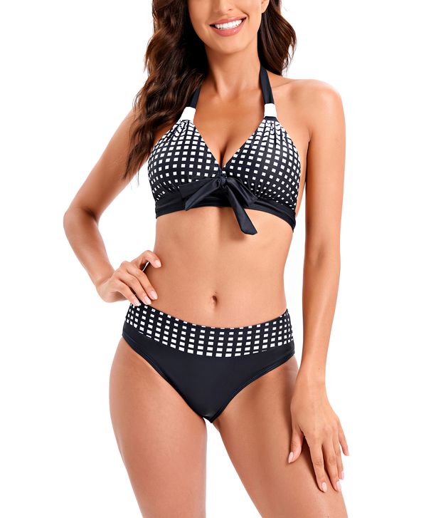 Women's Clothing New Colorful Printed Swimsuit Triangle Bikini Set Plus Size Two Piece Polyester Spring Autumn Summer Winter_ecoleips.com