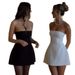 2024 Spring And Summer New Style Sexy Street Photography Fashion Strapless Slim Fit High Waist A-line Dress_ecoleips.com