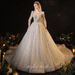 Princess Sleeves, Petite-Friendly Wedding Dress For Outdoor/Church Ceremony (Floor-Length, Sweep Train)_ecoleips.com