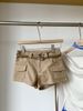 Khaki Cargo Shorts for Women High-Waisted Slimming Straight Leg Summer 2025 Style Versatile Bodycon Hot Pants_ecoleips.com