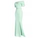 Plus Size Off-Shoulder Mesh Office Dress With High Slit – Elegant & Flirty Workwear For Women_ecoleips.com