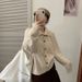 High-Neck Button Cardigan – Oversized Knit Sweater Coat (Cozy & Fluffy, Solid Oat/Green/Yellow/Maroon/Grey, Layering Essential)_ecoleips.com