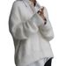 Women's Oversized VNeck Cardigan Sweater Soft Acrylic Knit Fall Winter Coat Cozy Casual Long Sleeve Open Front Outerwear (Grey/Khaki/Black/Pink/White)_ecoleips.com