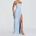 Strapless Evening Dress Pleated Slit Long Style Banquet Dress New Summer Sexy_ecoleips.com
