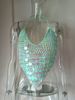 Sexy Hollow-Out Backless Bikini Top With Beaded Tassels - Trendy Crochet Swimwear For Women, V-Neck Sleeveless Beachwear In Multiple Colors (S/M/L)_ecoleips.com