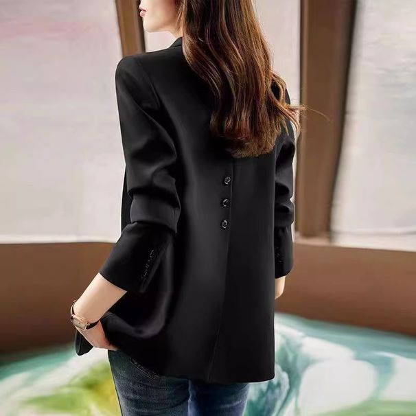 Women's Casual Blazer High-End Unique Design Spring Autumn Style Commuter Suit Jacket_ecoleips.com