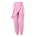 Women's Clothing Retro Multi Pocket Pink Slimming Suspenders Elastic Small Feet Casual Pants_ecoleips.com