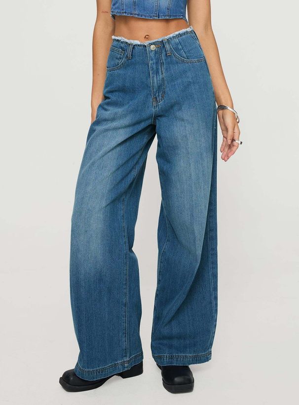 Women's Clothing Retro Wide Leg High Waist Loose Slim Straight Street Jeans_ecoleips.com