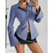 Striped Long Sleeved Shirt for Women Slim Fit Versatile Preppy Style Pure Innocent Outerwear Cross Border Export Niche Unique Design_ecoleips.com