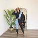 Women's Clothing Fashion Slim Fit Denim Splicing Personality Lace Up Denim 2 Piece Set_ecoleips.com