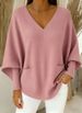 Women's Clothing Oversized V-Neck Sweater For Women – Soft Acrylic Knit (S-4XL, 8 Elegant Colors)_ecoleips.com