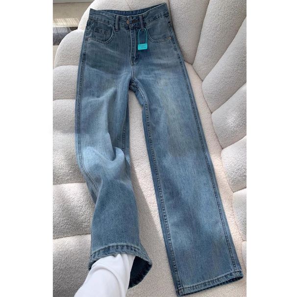 Women's Clothing Retro Narrow Version Popular Wide Leg Jeans For Women Spring High Waist Loose Slim Small Straight Mopping Pants_ecoleips.com