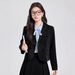 Women's Professional Blazer And Skirt Set Youthful Academic Style for Interviews Speeches And Formal Occasions Wrinkle-Resistant Polyester Blend_ecoleips.com
