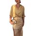 Women’s Clothing Spring new shirt long sleeved top waist sequined skirt women's skirt suit_ecoleips.com