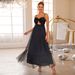 Women’s Clothing Mesh Sequined Suspender Evening Dress Women's Long Banquet Temperament Lady Slim Fit Dress_ecoleips.com