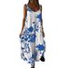 2025 Summer New European American Women's Fashion Cross-Border Vacation Long Dress With Printed Straps, Backless,_ecoleips.com