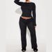 Women's Clothing Casual Flower Round Neck Long Sleeve Trousers Set Comfortable Home Wear Spring_ecoleips.com