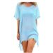 Women’s Clothing Summer Women's Clothing Round Neck Chiffon Tassel Dress Large Size Loose Beach Blouse_ecoleips.com