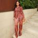 Women's Button Leopard Print Pants Set European American Style Cross Border Loose Comfort Trendy Two Piece Set Waist Cinching Cardigan Top_ecoleips.com
