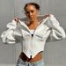 G24TP143 New Street Style European And American Long Sleeve Fleece Zipper Hooded Sweatshirt Casual Jacket For Women_ecoleips.com