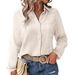 Women's Clothing Solid Color Casual Loose Long Sleeved Linen Shirt_ecoleips.com