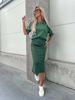 Women's Clothing Retro Versatile Stretch Knit Sweater Short Sleeved Suit Two Piece Suit For Women_ecoleips.com