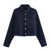 Women's Clothing Autumn Casual Fashion Denim Shirt Drawstring Straight Trousers Suit_ecoleips.com