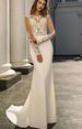Women's Clothing Size High Waist Slim Hip Backless Lace Long Sleeve Fishtail Wedding Dress Petite Dress_ecoleips.com